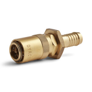 Dyros-Kupplung Serie 40 mit AG 1/2" und Schlauchanschluß 1/2"mit Ventil