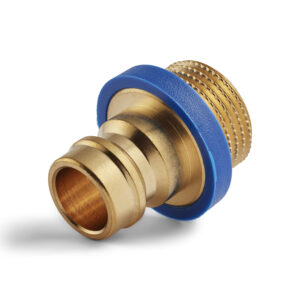 Dyros-Kupplungsnippel Serie 90 mit AG M10x1, blauer Dichtung und Innensechskant