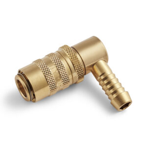 90° Dyros-Sicherheitskupplung Serie 10 mit 3/8" Schlauchanschluß mit Ventil