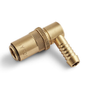 90° Dyros-Sicherheitskupplung Serie 30 mit 3/8" Schlauchanschluß mit Ventil