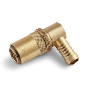 90° Dyros-Sicherheitskupplung Serie 40 mit 1/2" Schlauchanschluß mit Ventil