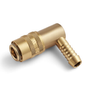90° Dyros-Kupplung Serie 10 mit 1/4" Schlauchanschluß mit Ventil