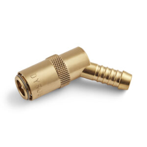 45° Dyros-Kupplung Serie 30 mit 1/4" Schlauchanschluß mit Ventil
