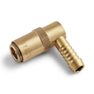 90° Dyros-Kupplung Serie 30 mit 1/4" Schlauchanschluß mit Ventil