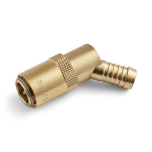 45° Dyros-Kupplung Serie 40 mit 7/16" Schlauchanschluß mit Ventil