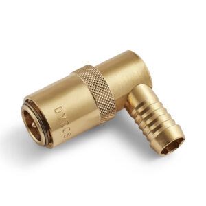 90° Dyros-Kupplung Serie 40 mit 1/2" Schlauchanschluß mit Ventil