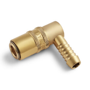 90° Dyros-Kupplung Serie 6 mit 1/4" Schlauchanschluß mit Ventil